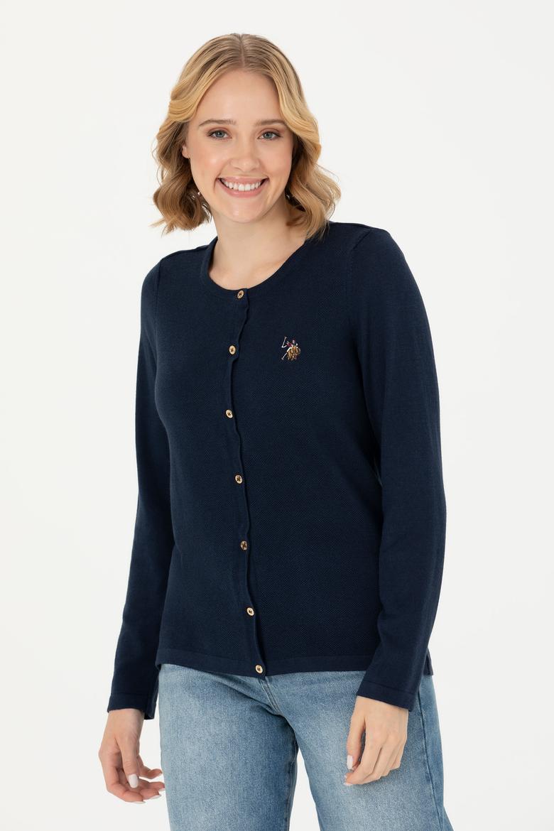 Kadın Lacivert Basic Triko Hırka