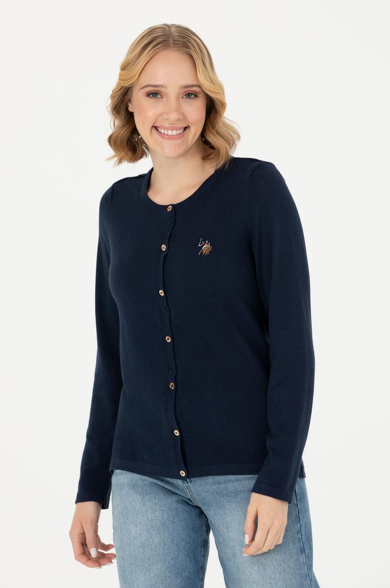 Kadın Lacivert Basic Triko Hırka