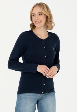 Kadın Lacivert Basic Triko Hırka - 50269008027