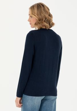 Kadın Lacivert Basic Triko Hırka - 50269008027