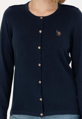 Kadın Lacivert Basic Triko Hırka - 50269008027