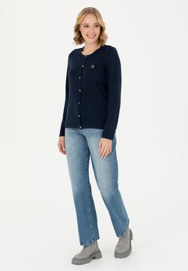 Kadın Lacivert Basic Triko Hırka - 50269008027