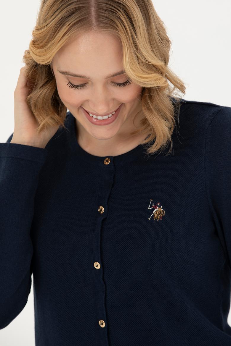 Kadın Lacivert Basic Triko Hırka - 50269008027