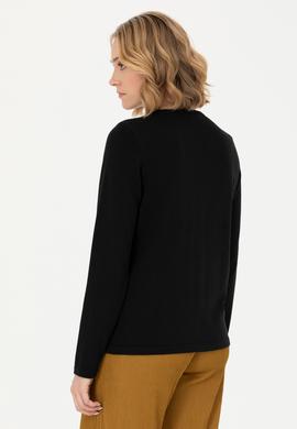 Kadın Siyah Basic Triko Hırka - 50269008034