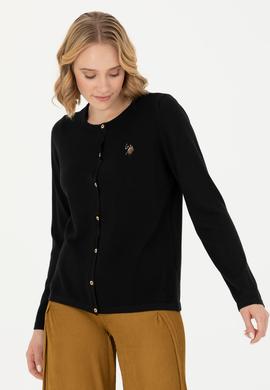 Kadın Siyah Basic Triko Hırka - 50269008034