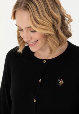 Kadın Siyah Basic Triko Hırka - 50269008034