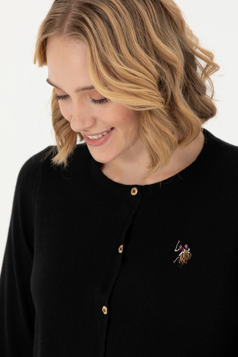 Kadın Siyah Basic Triko Hırka - 50269008034