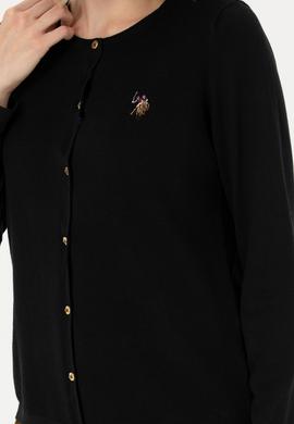 Kadın Siyah Basic Triko Hırka - 50269008034