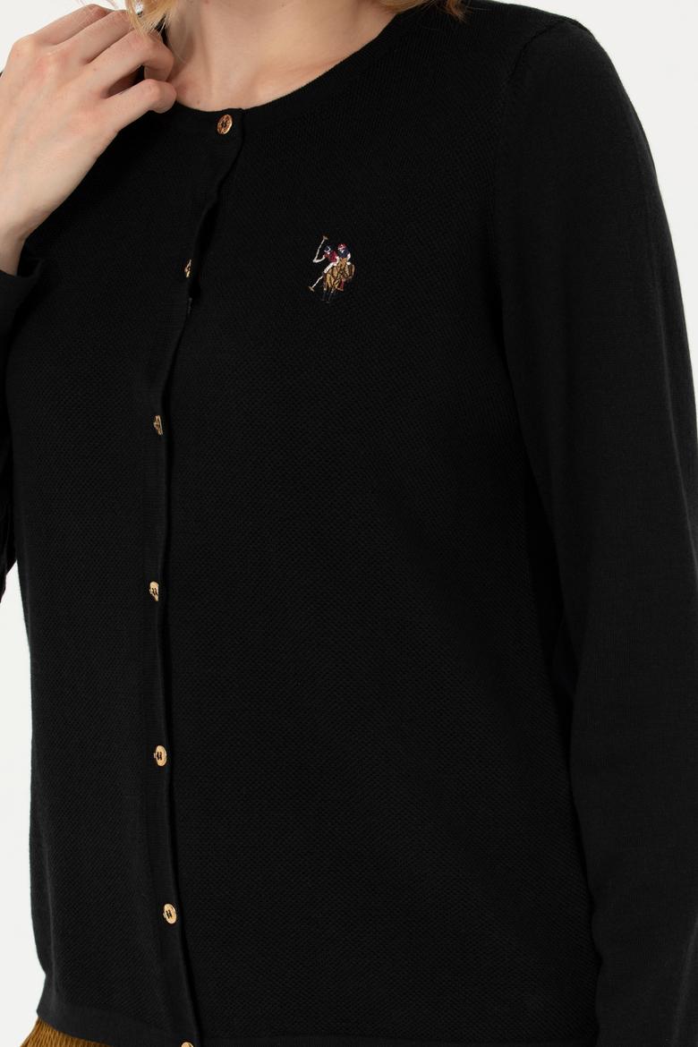 Kadın Siyah Basic Triko Hırka - 50269008034