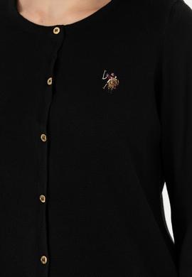 Kadın Siyah Basic Triko Hırka - 50269008034