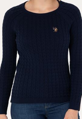 Kadın Lacivert Bisiklet Yaka Basic Kazak - 50269010003