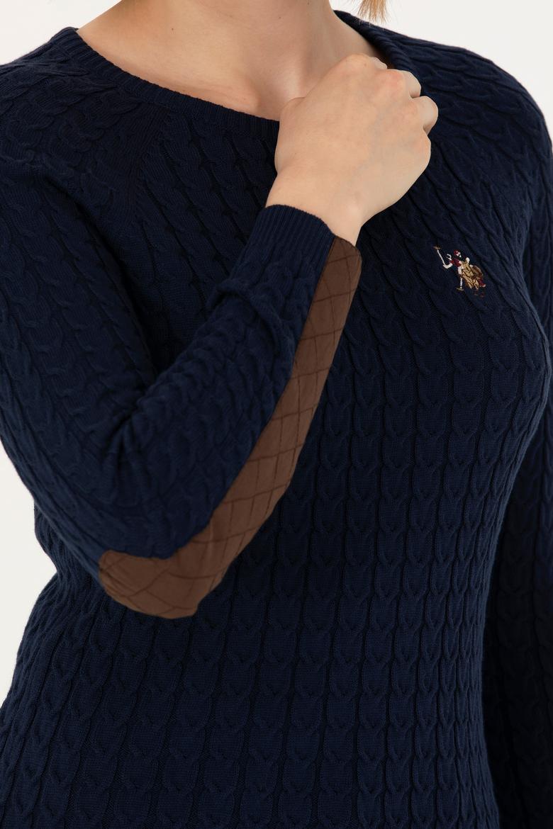 Kadın Lacivert Bisiklet Yaka Basic Kazak - 50269010003