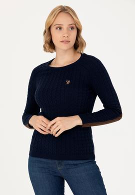 Kadın Lacivert Bisiklet Yaka Basic Kazak - 50269010003