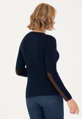 Kadın Lacivert Bisiklet Yaka Basic Kazak - 50269010003