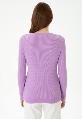 Kadın Lila Bisiklet Yaka Basic Kazak - 50269013042