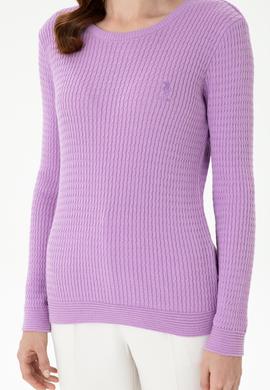 Kadın Lila Bisiklet Yaka Basic Kazak - 50269013042