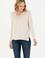 Kadın Krem Melanj V Yaka Basic Kazak