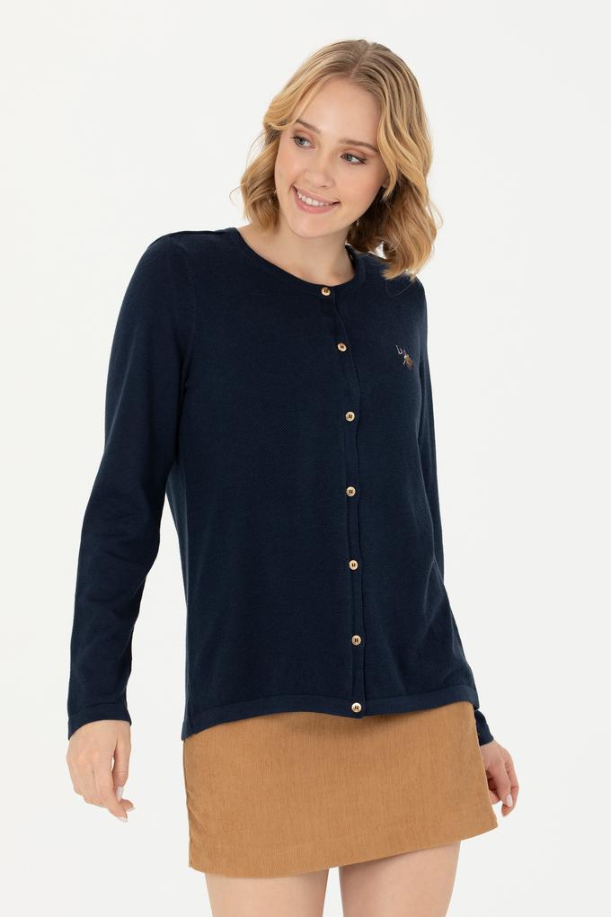 Kadın Lacivert Basic Triko Hırka