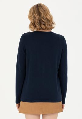 Kadın Lacivert Basic Triko Hırka - 50276610008