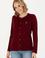 Kadın Bordo Basic Triko Hırka