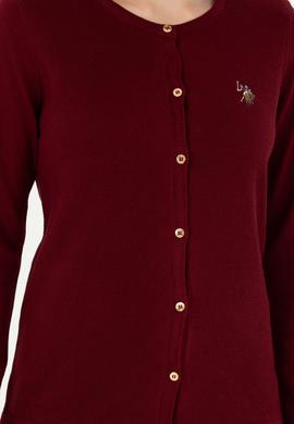 Kadın Bordo Basic Triko Hırka - 50276610016