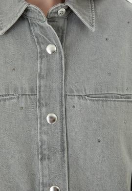 Kadın Gri Jean Gömlek - 50280194007