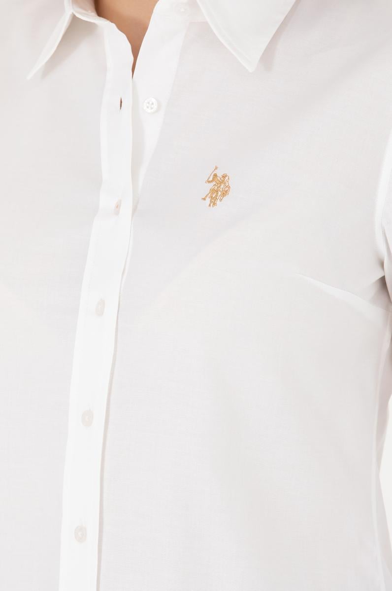 Kadın Beyaz Uzun Kollu Basic Gömlek