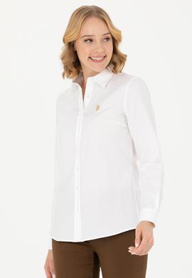 Kadın Beyaz Uzun Kollu Basic Gömlek - 50271262014