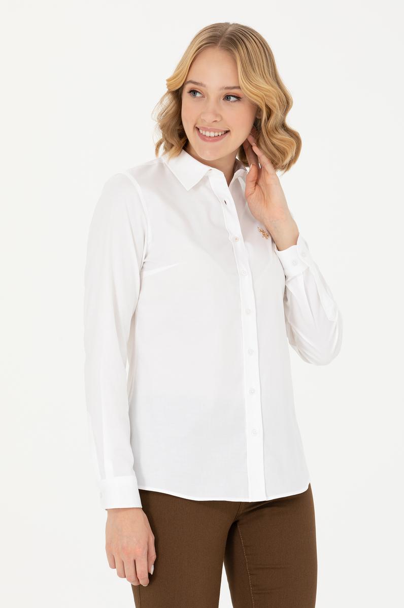 Kadın Beyaz Uzun Kollu Basic Gömlek