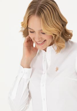 Kadın Beyaz Uzun Kollu Basic Gömlek - 50271262014