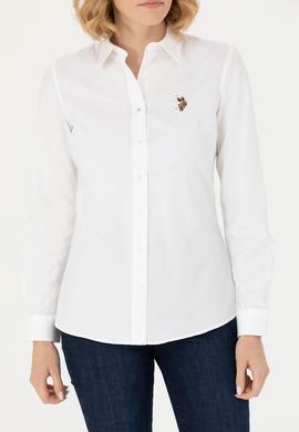 Kadın Beyaz Uzun Kollu Basic Gömlek - 50271268003