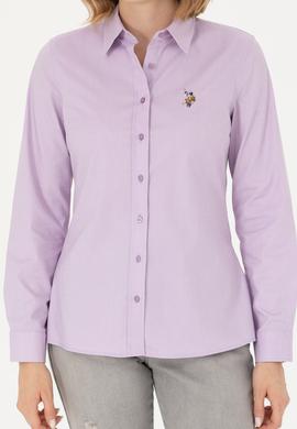 Kadın Lila Uzun Kollu Basic Gömlek - 50271268035