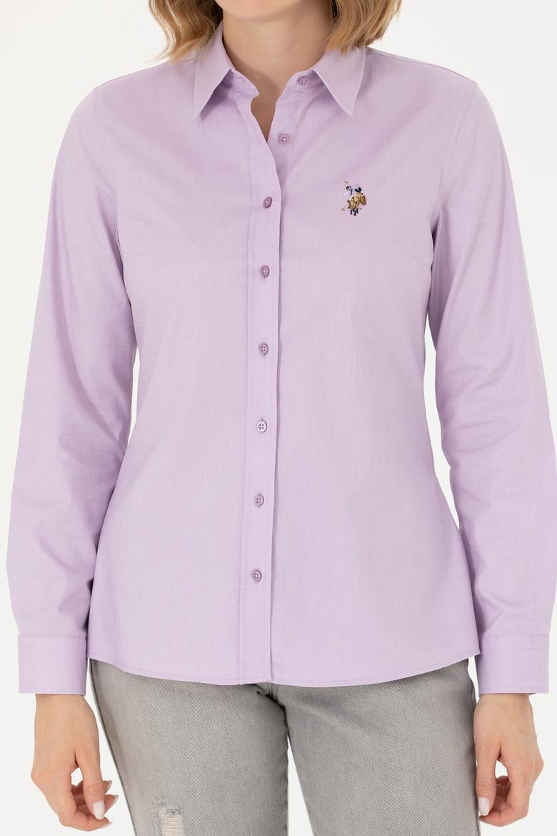 Kadın Lila Uzun Kollu Basic Gömlek - 50271268035