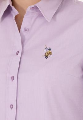 Kadın Lila Uzun Kollu Basic Gömlek - 50271268035