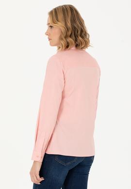 Kadın Somon Uzun Kollu Basic Gömlek - 50271268083