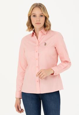 Kadın Somon Uzun Kollu Basic Gömlek - 50271268083