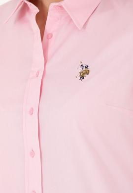 Kadın Açık Pembe Uzun Kollu Basic Gömlek - 50271268123