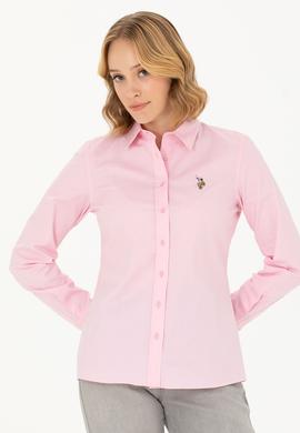 Kadın Açık Pembe Uzun Kollu Basic Gömlek - 50271268123