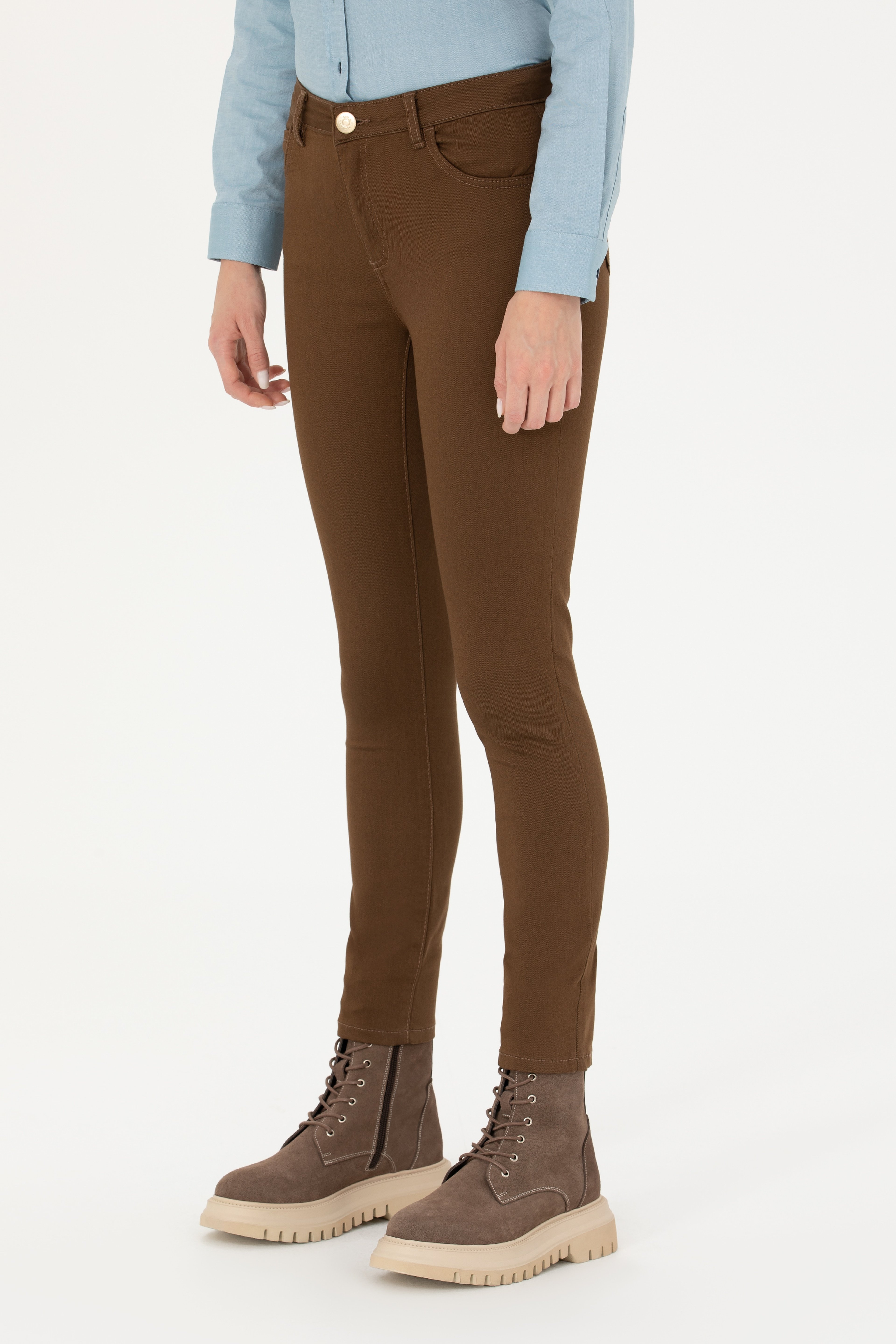 Kadın Koyu Camel Pantolon