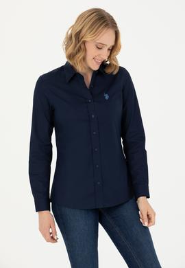 Kadın Lacivert Uzun Kollu Basic Gömlek - 50262851019