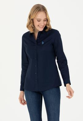 Kadın Lacivert Uzun Kollu Basic Gömlek - 50262851019