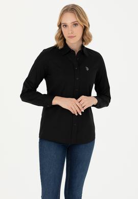Kadın Siyah Uzun Kollu Basic Gömlek - 50262851035