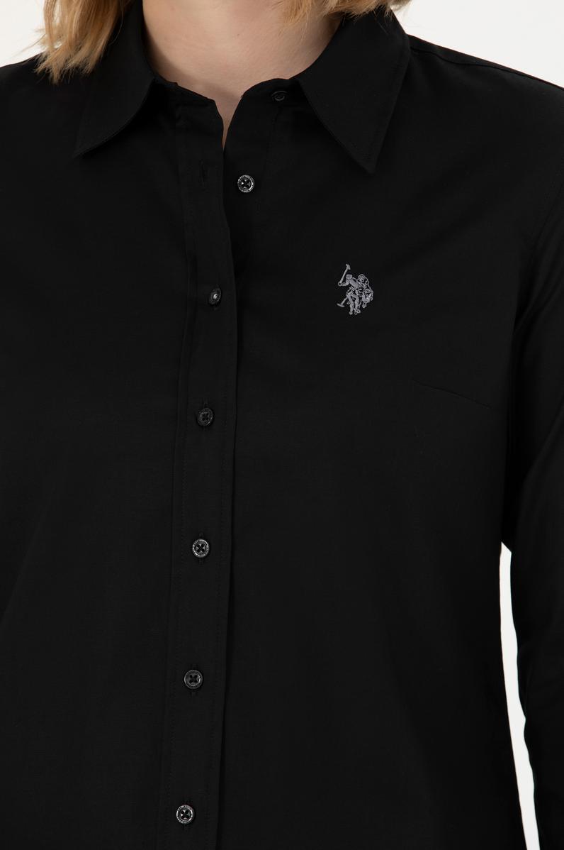 Kadın Siyah Uzun Kollu Basic Gömlek