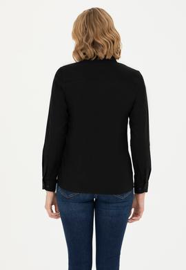 Kadın Siyah Uzun Kollu Basic Gömlek - 50262851035