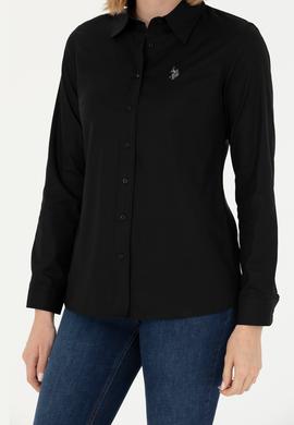 Kadın Siyah Uzun Kollu Basic Gömlek - 50262851035