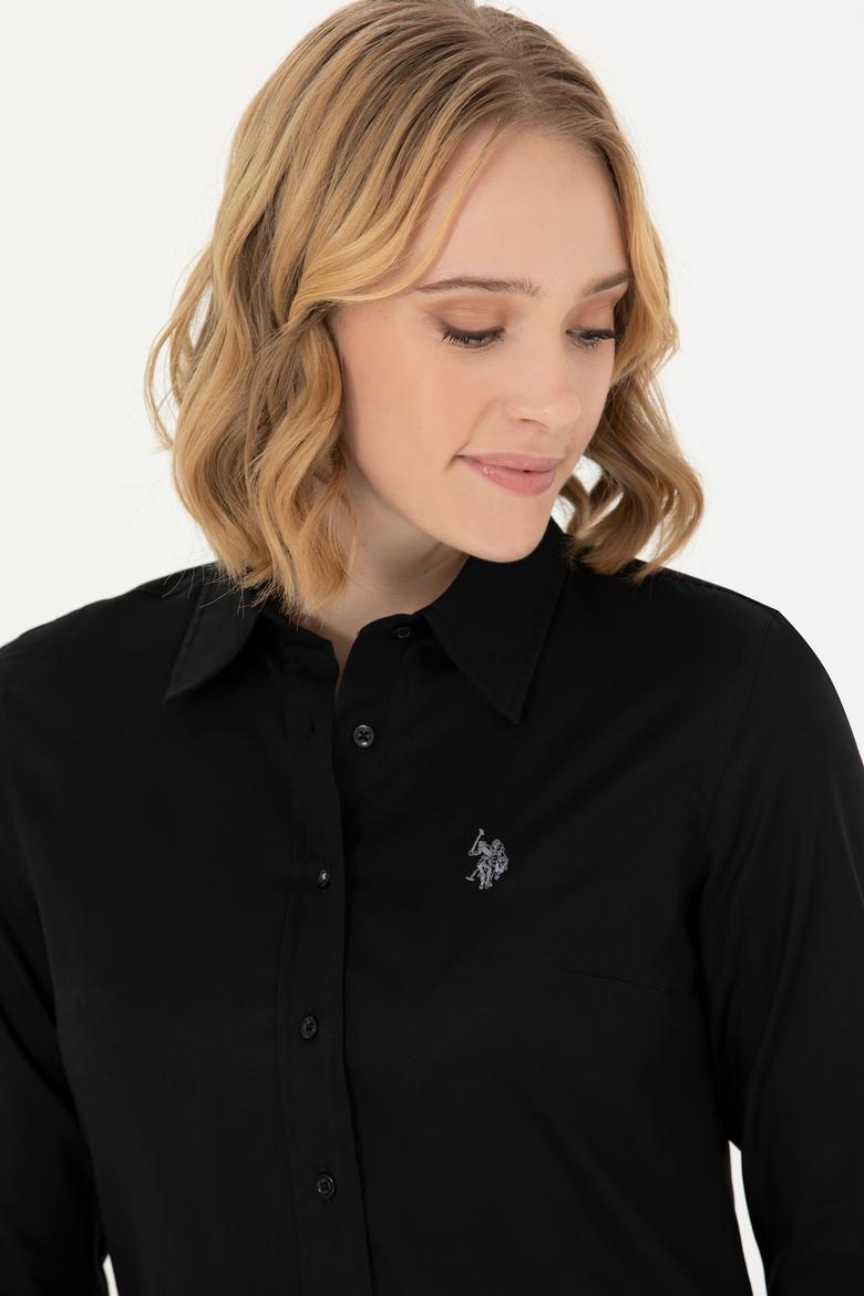 Kadın Siyah Uzun Kollu Basic Gömlek - 50262851035