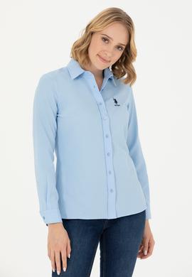 Kadın Mavi Uzun Kollu Basic Gömlek - 50262887123