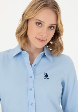 Kadın Mavi Uzun Kollu Basic Gömlek - 50262887123