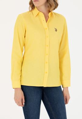 Kadın Sarı Uzun Kollu Basic Gömlek - 50262888035