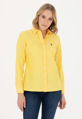 Kadın Sarı Uzun Kollu Basic Gömlek - 50262888035